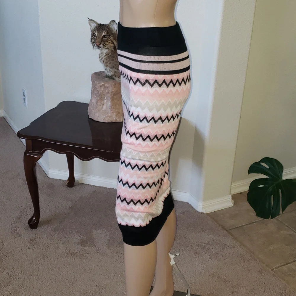 7th Avenue s heart beat zig zag stretch convertible tube sweater skirt/ dress - Picture 9 of 9